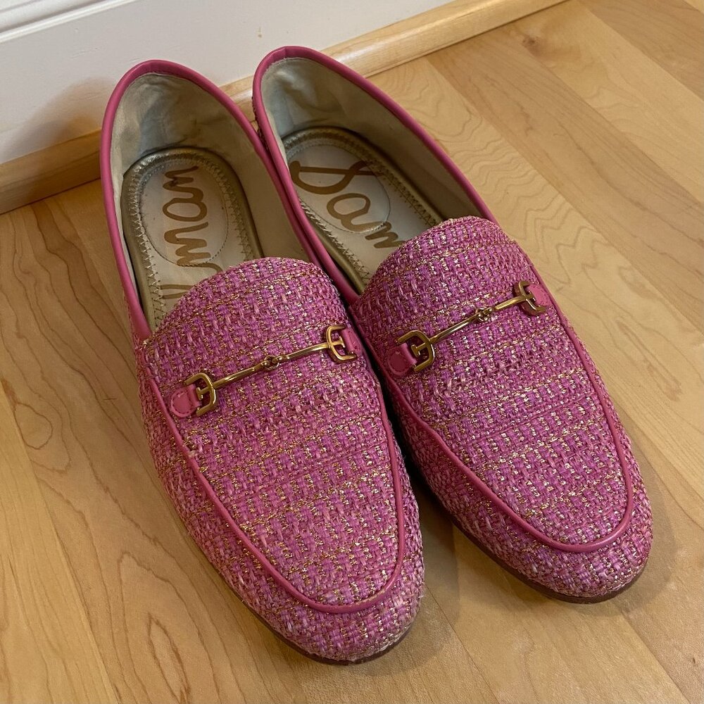 Sam Edelman women's Lorraine pink & gold loafers